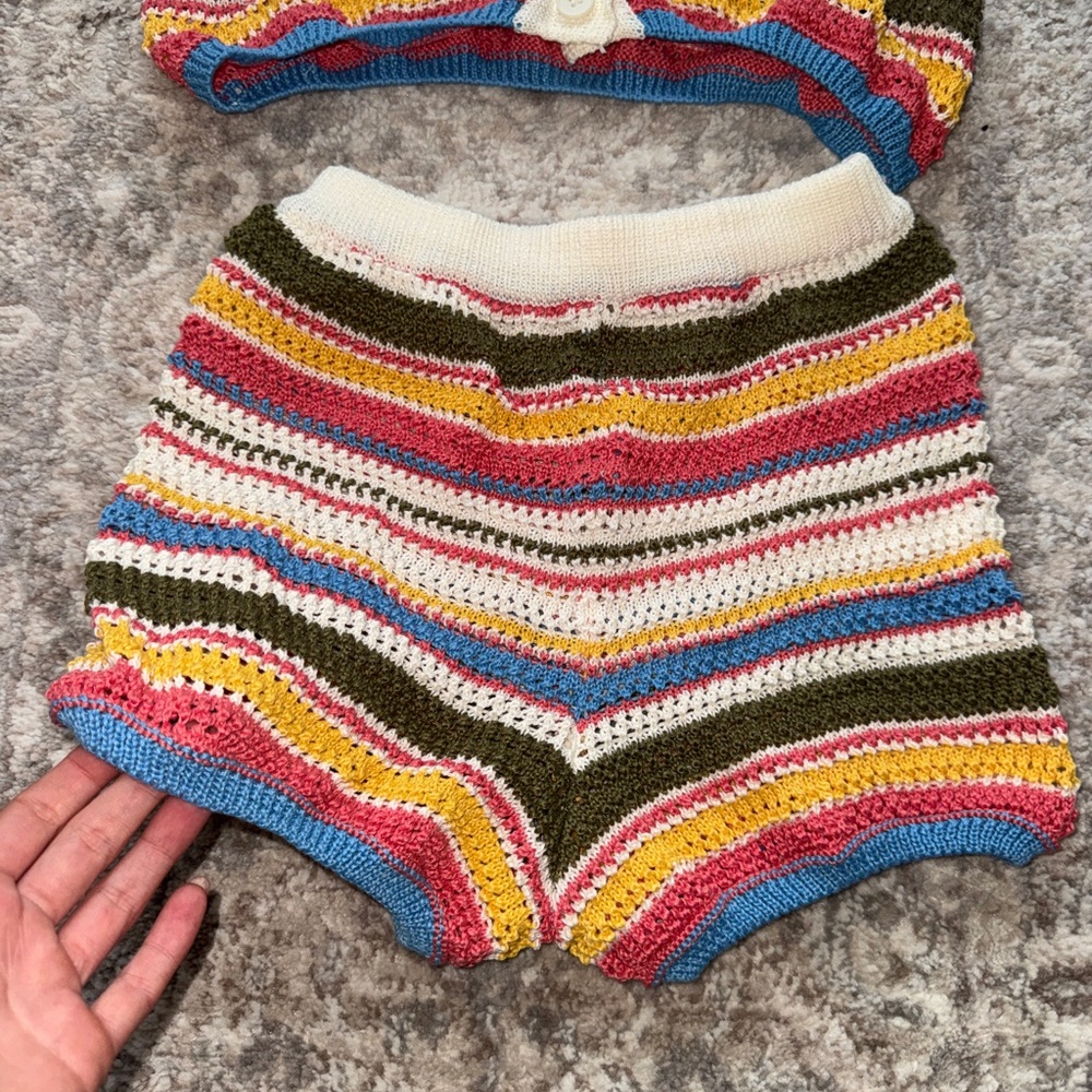 Striped Crochet Two-Piece Set - Multicolor - Picture 7 of 8